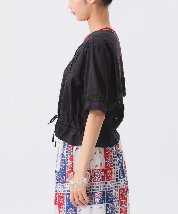 BEAMS BOY ヴィンテージ レース ショートシャツ 繊細で贅沢なデザインにうっとり、、♡ ヴィンテージ レース