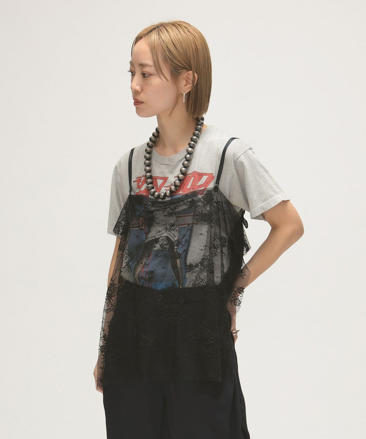 maturely マチュアリー / トリコット シフォン レース キャミソール Tシャツ・カットソー WOMEN NAVY ONE SIZE maturely マチュアリー / トリコット シフォン レース キャミソール Tシャツ・カットソー WOMEN NAVY ONE SIZE