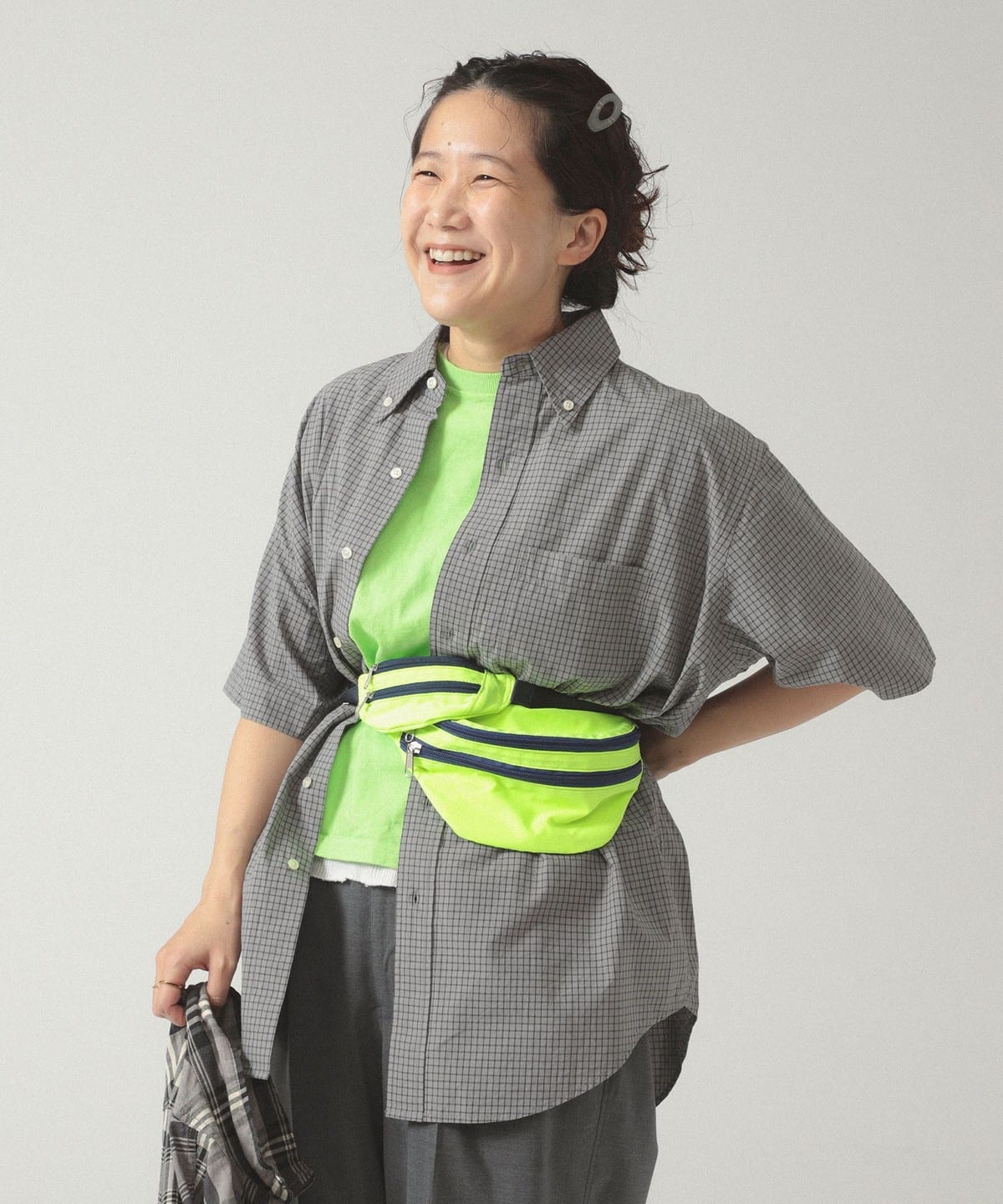 ボーイ チェック ビッグ ボタンダウン シャツ シャツ・ブラウス WOMEN GREY ONE SIZE ボーイ チェック ビッグ ボタンダウン シャツ シャツ・ブラウス WOMEN GREY ONE SIZE