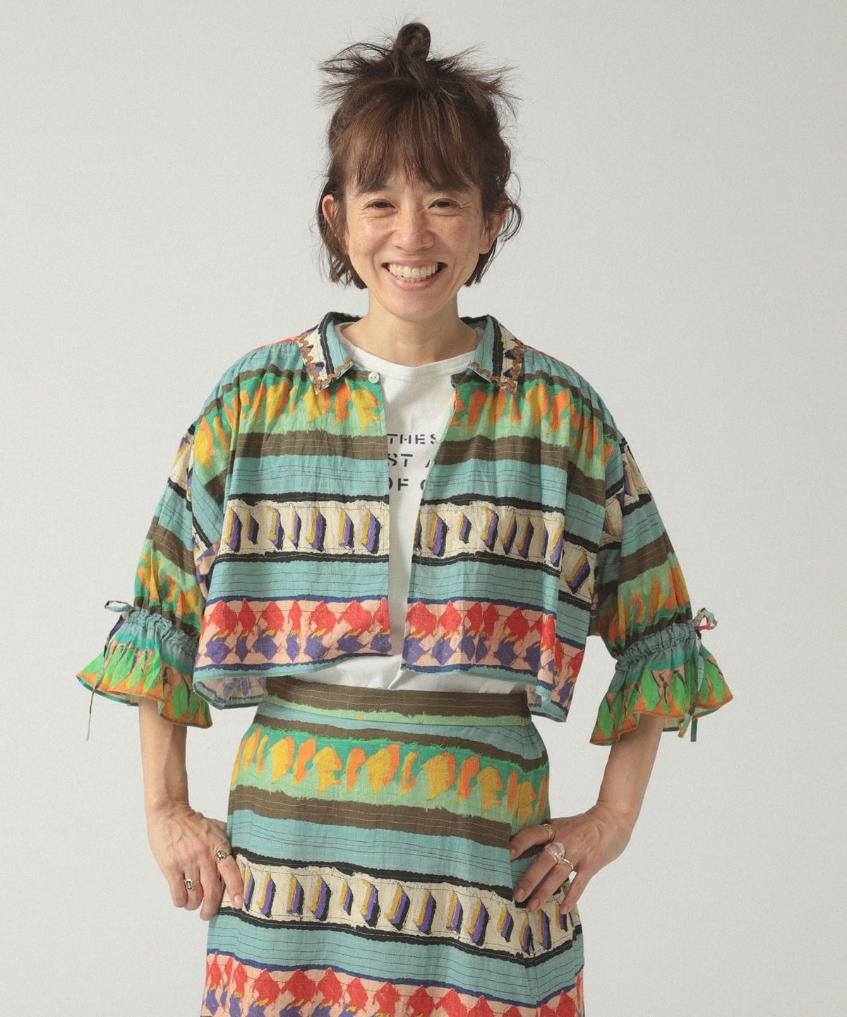 セミノール プリント ショートスリーブ シャツ・ブラウス WOMEN SAX ONE SIZE セミノール プリント ショートスリーブ シャツ・ブラウス WOMEN SAX ONE SIZE