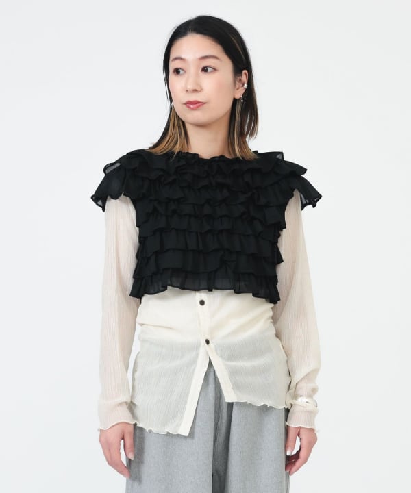 BEAMS JAPAN 〈WOMEN〉ショート ティアード シャツ