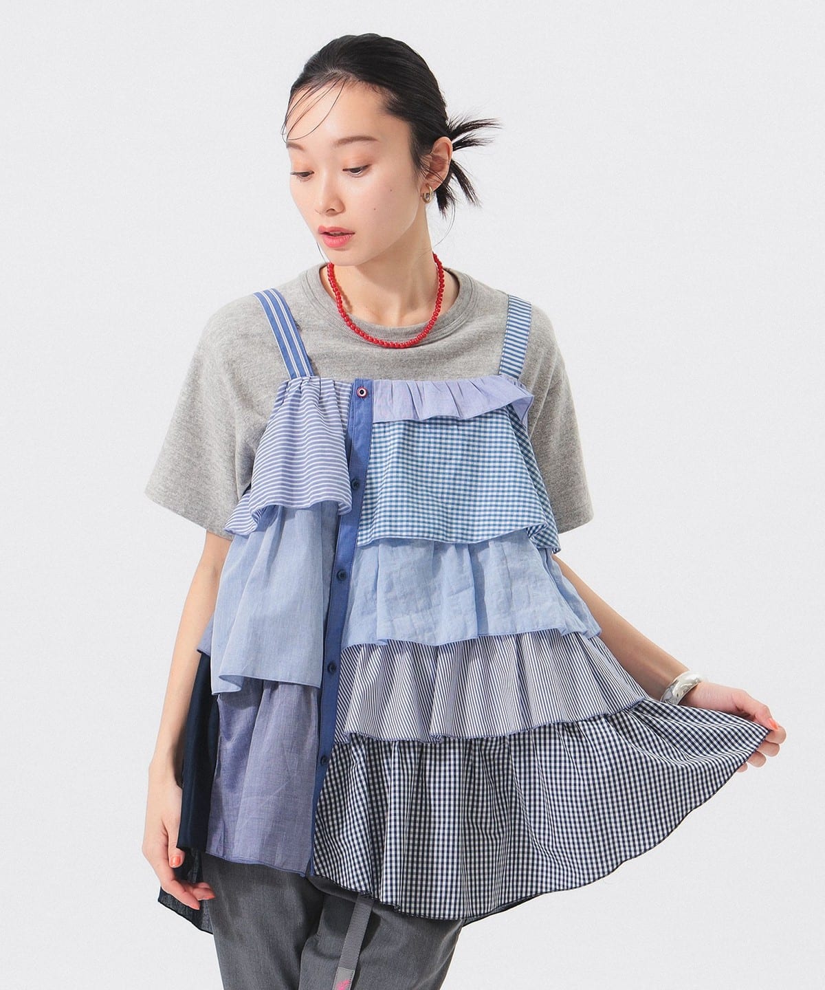 【別注】TORI-TO トリト / ティアード キャミソール シャツ・ブラウス WOMEN BLUE ONE SIZE 【別注】TORI-TO トリト / ティアード キャミソール シャツ・ブラウス WOMEN BLUE ONE SIZE