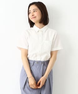BEAMS BOY / カットワーク ラウンドカラー バックボタン ブラウス