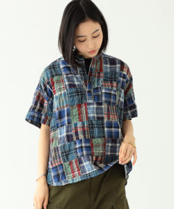 BEAMS BOY / ボーイ パッチワーク マドラス プルオーバー ショートスリーブ シャツ
