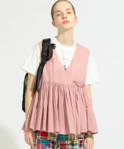 BEAMS BOY / コットン リネン カシュクール ノースリーブ