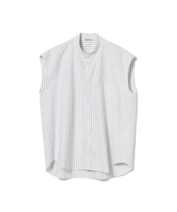 AURALEE / WASHED FINX TWILL STRIPE SLEEVELESS SHIRTS