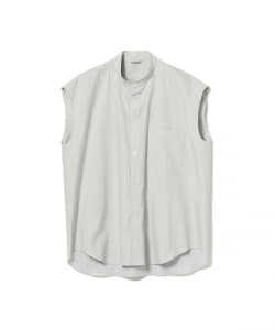 AURALEE / WASHED FINX TWILL STRIPE SLEEVELESS SHIRTS
