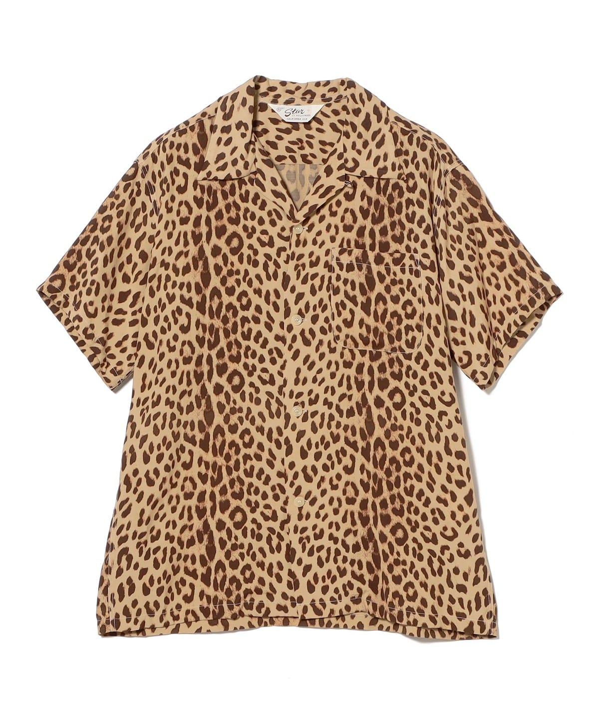 STAR OF HOLLYWOOD スター オブ ハリウッド / HIGH DENSITY RAYON OPEN SHIRT "LEOPARD"(SHORT SLEEVE) シャツ・ブラウス WOMEN BEIGE M STAR OF HOLLYWOOD スター オブ ハリウッド / HIGH DENSITY RAYON OPEN SHIRT "LEOPARD"(SHORT SLEEVE) シャツ・ブラウス WOMEN BEIGE M