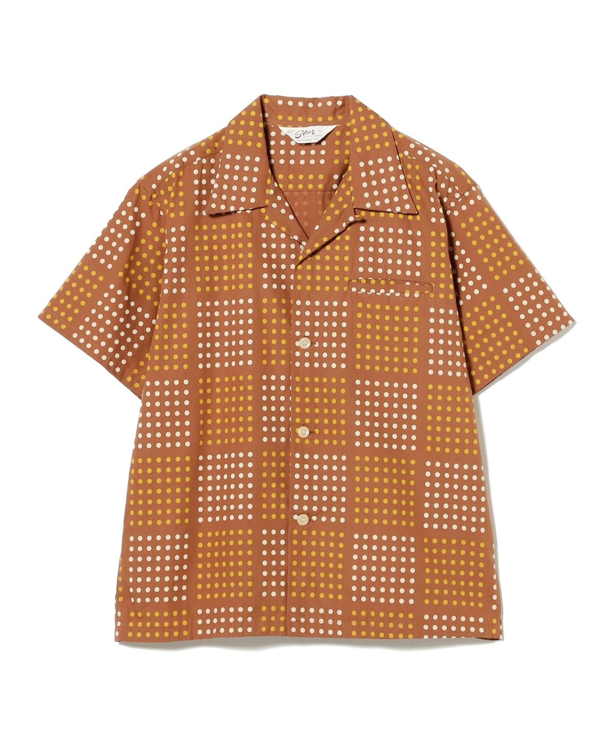 STAR OF HOLLYWOOD スター オブ ハリウッド / TYPEWRITER COTTON OPEN SHIRT "POLKA DOT" シャツ・ブラウス WOMEN BROWN S STAR OF HOLLYWOOD スター オブ ハリウッド / TYPEWRITER COTTON OPEN SHIRT "POLKA DOT" シャツ・ブラウス WOMEN BROWN S