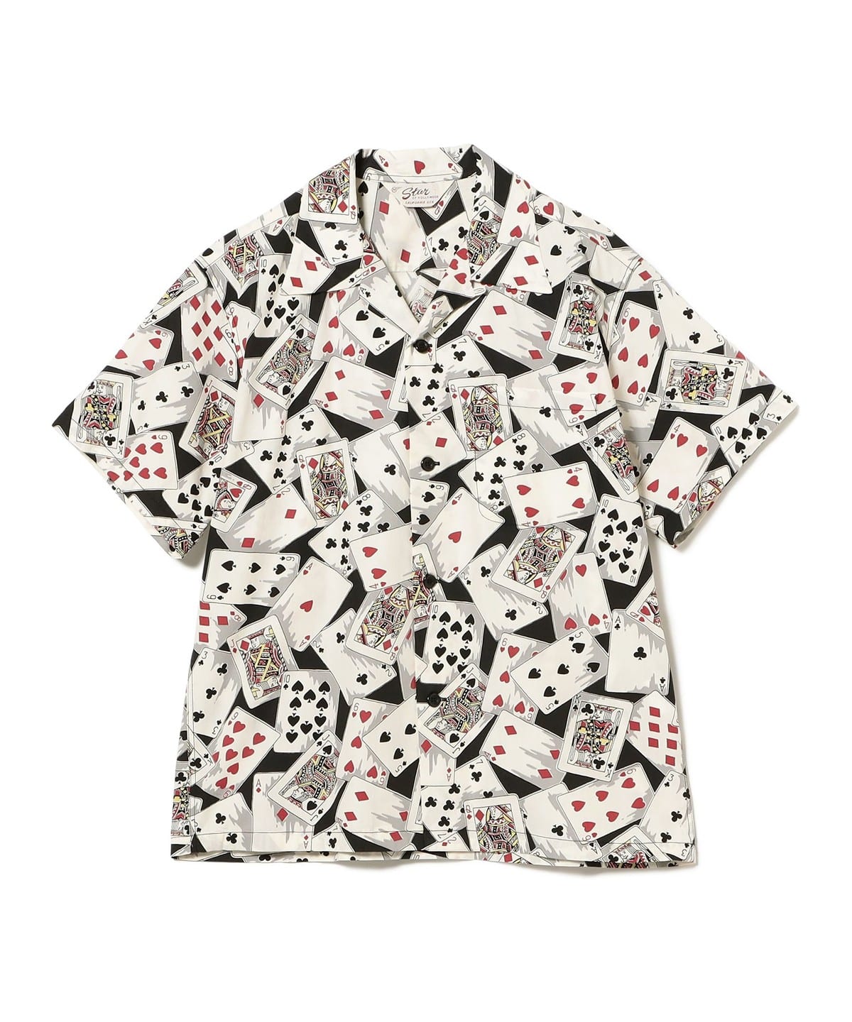 STAR OF HOLLYWOOD スター オブ ハリウッド / TYPEWRITER COTTON OPEN SHIRT "PLAYING CARDS" シャツ・ブラウス WOMEN BLACK S STAR OF HOLLYWOOD スター オブ ハリウッド / TYPEWRITER COTTON OPEN SHIRT "PLAYING CARDS" シャツ・ブラウス WOMEN BLACK S