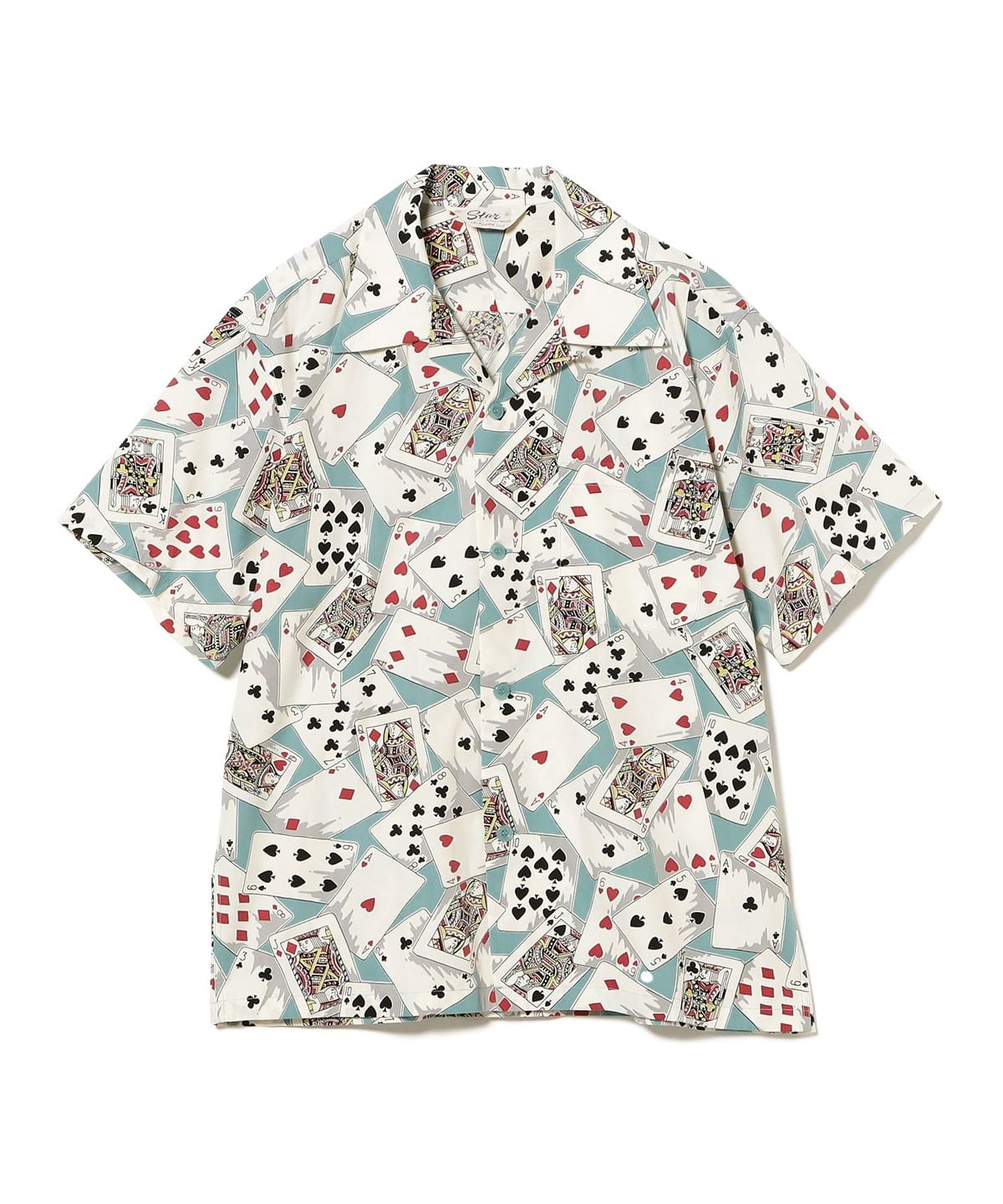 STAR OF HOLLYWOOD スター オブ ハリウッド / TYPEWRITER COTTON OPEN SHIRT "PLAYING CARDS" シャツ・ブラウス WOMEN BLUE M STAR OF HOLLYWOOD スター オブ ハリウッド / TYPEWRITER COTTON OPEN SHIRT "PLAYING CARDS" シャツ・ブラウス WOMEN BLUE M