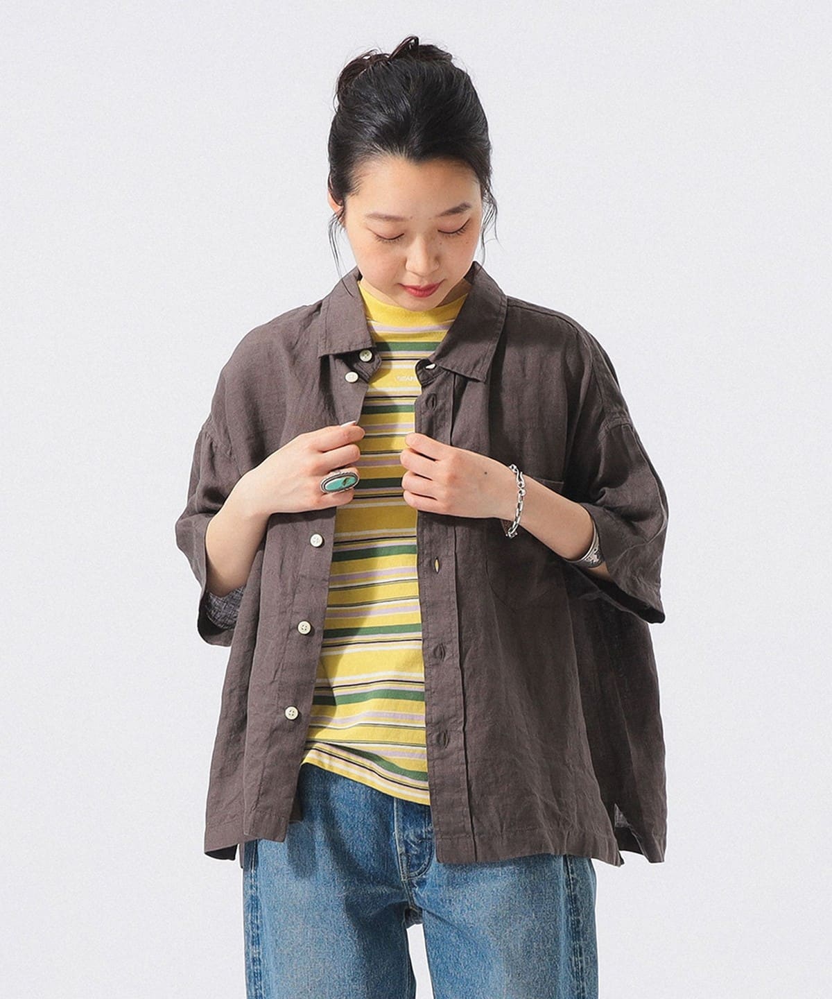 ビームスボーイ  ブラウス BEAMS BOY（ビームス ボーイ）シャンブレー ショートスリーブ（シャツ