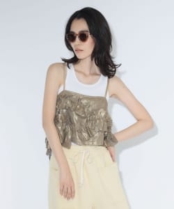 maturely / リネンフリル アンド チュール キャミソール