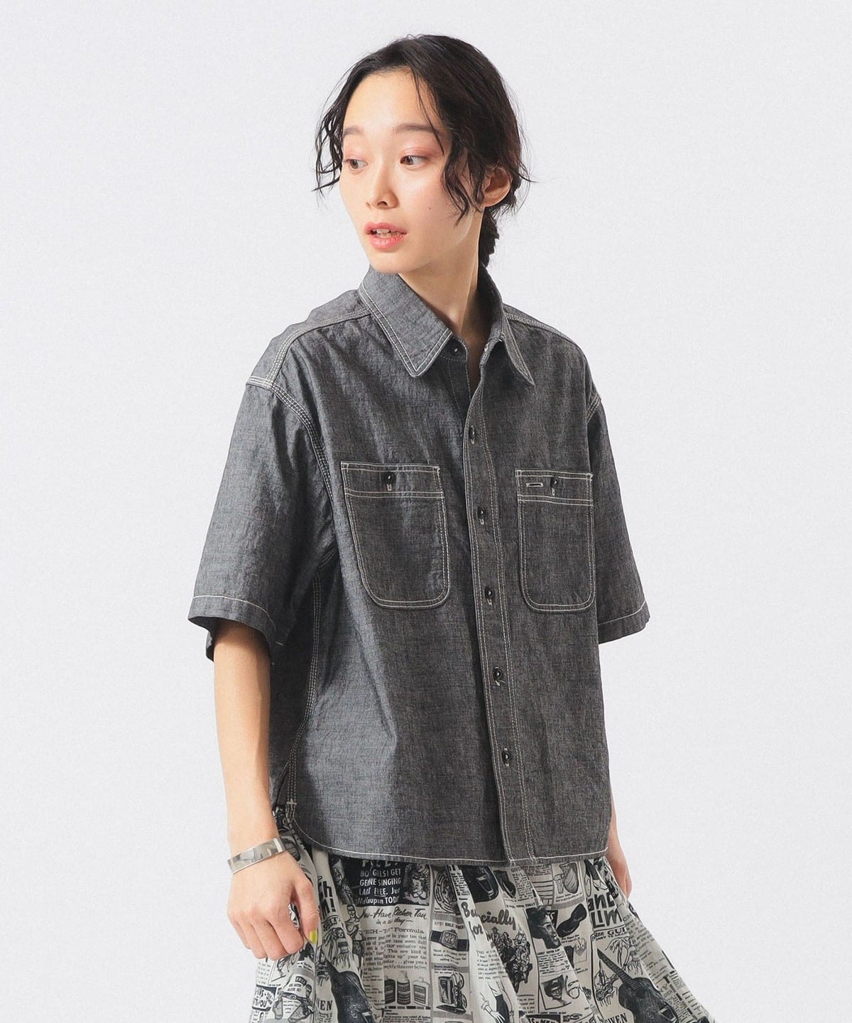 BEAMS BOY（ビームス ボーイ）シャンブレー ショートスリーブ（シャツ