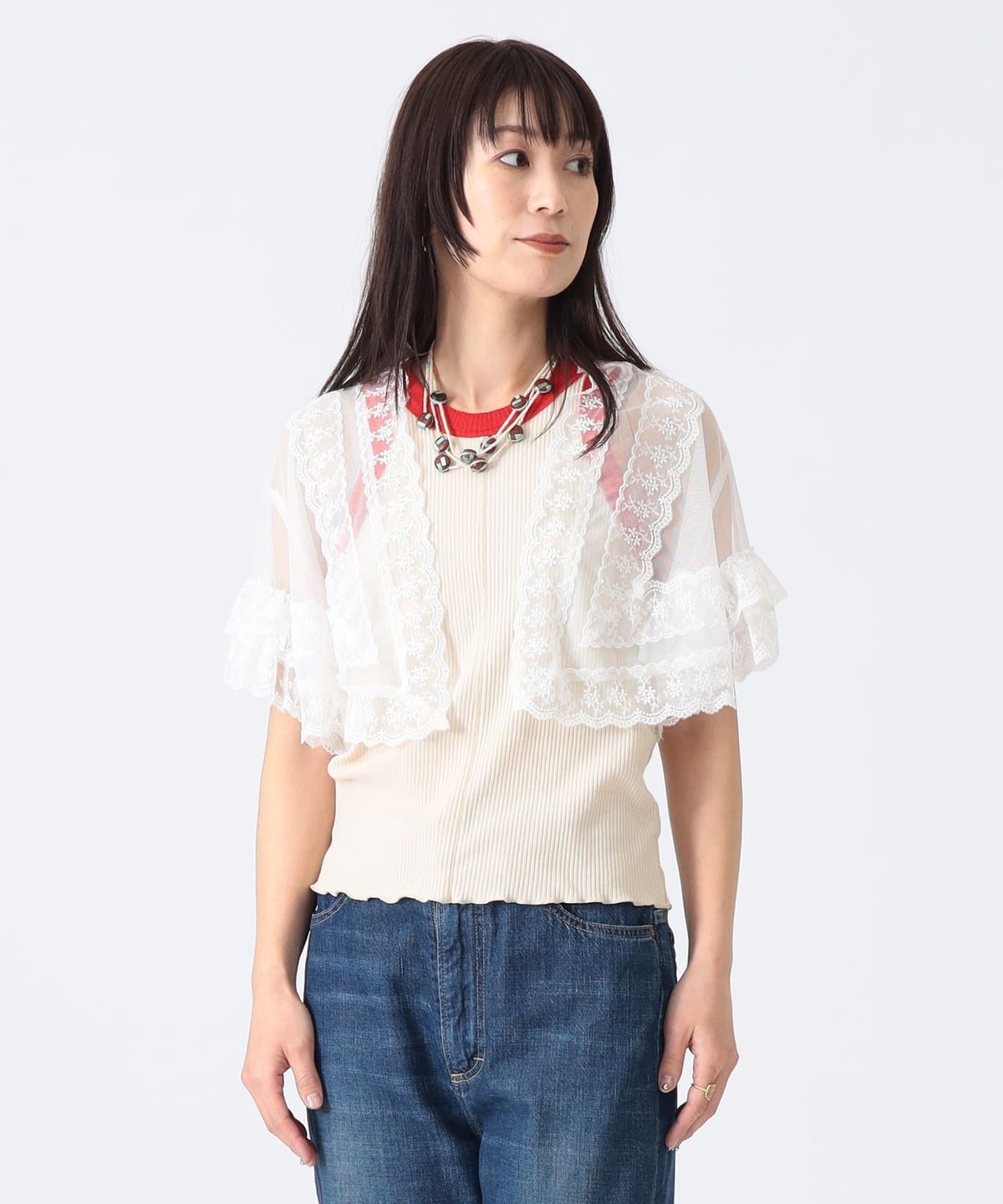 BEAMS JAPAN（ビームス ジャパン）〈WOMEN〉チュール レース ボレロ