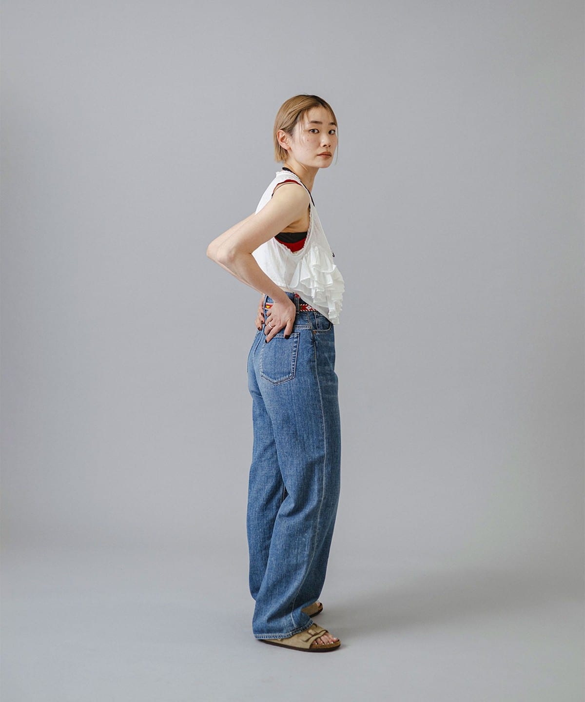 BEAMS JAPAN（ビームス ジャパン）〈WOMEN〉フリル ノースリーブ