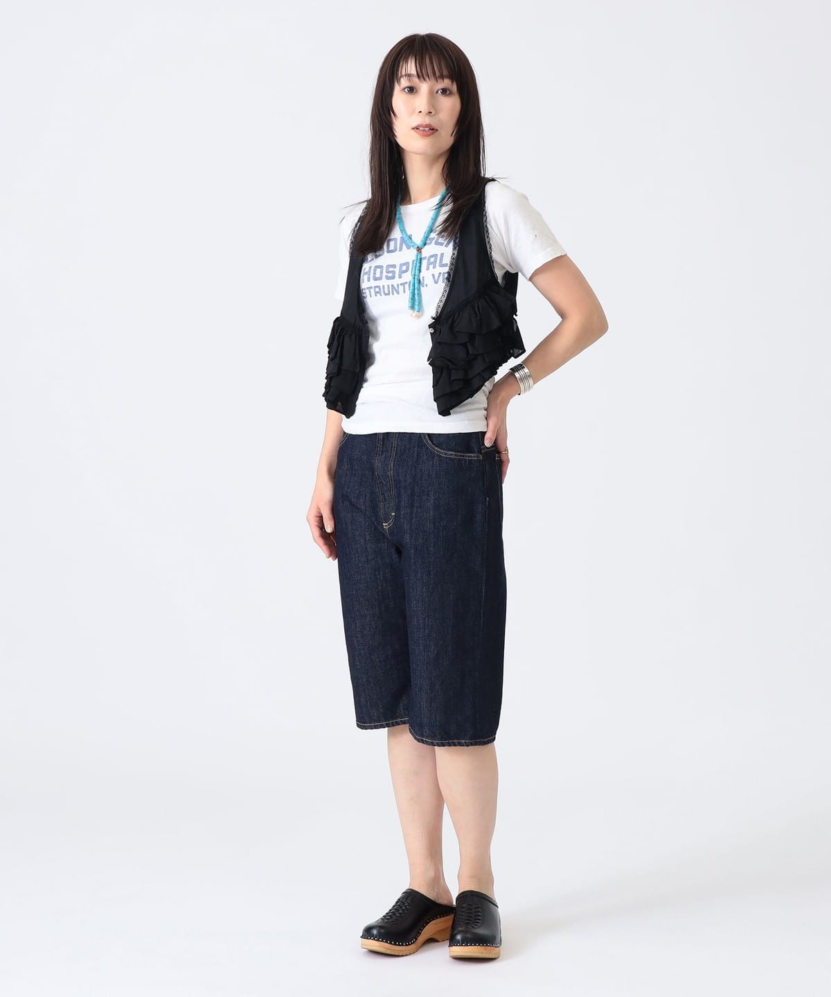 BEAMS JAPAN（ビームス ジャパン）〈WOMEN〉フリル ノースリーブ