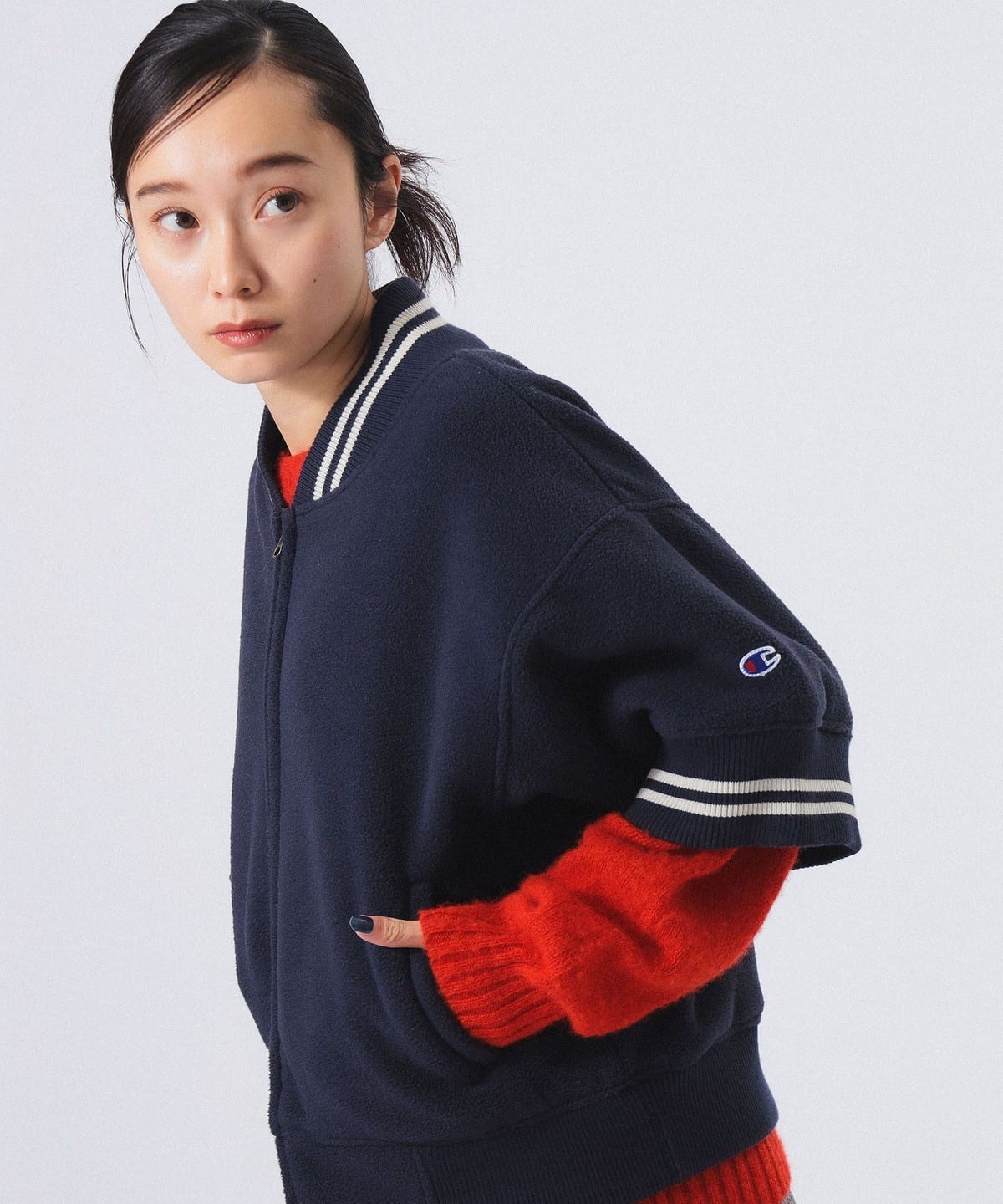 BEAMS BOY（ビームス ボーイ）【別注】Champion / ボア フリース ジップ ブルゾン（ブルゾン ブルゾン）通販｜BEAMS