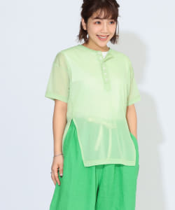 〈WOMEN〉シアー ヘンリーネック
