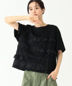 TORI-TO × BEAMS BOY / 女裝 橫向荷葉 拼接 T恤