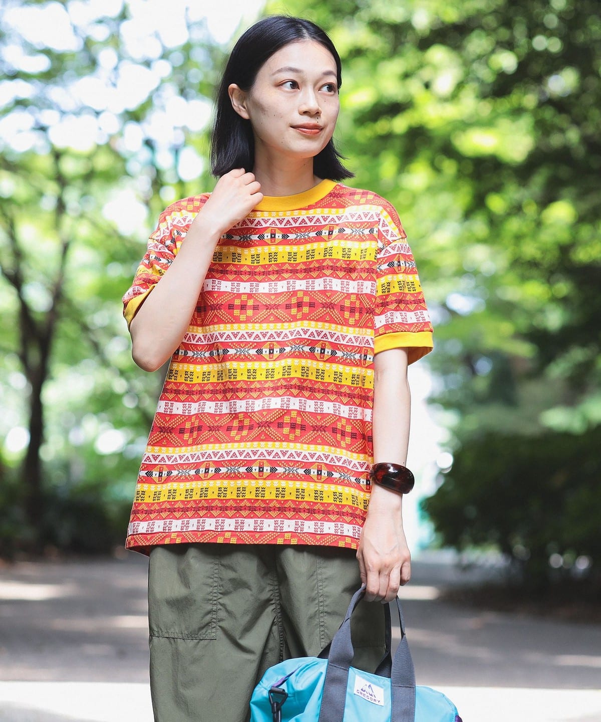 BEAMS BOY ビームス ボーイ / フェアアイル ジャガード ショートスリーブ Tシャツ・カットソー WOMEN RED ONE SIZE BEAMS BOY ビームス ボーイ / フェアアイル ジャガード ショートスリーブ Tシャツ・カットソー WOMEN RED ONE SIZE