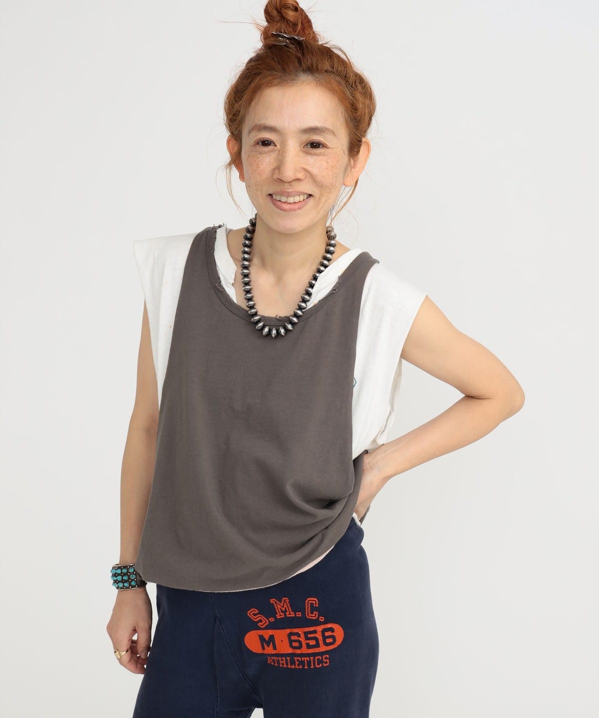 BEAMS JAPAN（ビームス ジャパン）〈WOMEN〉リバーシブル ノースリーブ