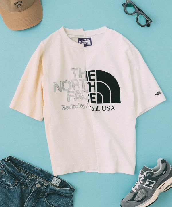 【通販限定品】BEAMS×THE NORTH FACE コラボTee パープル M Tシャツ/カットソー(半袖/袖なし)