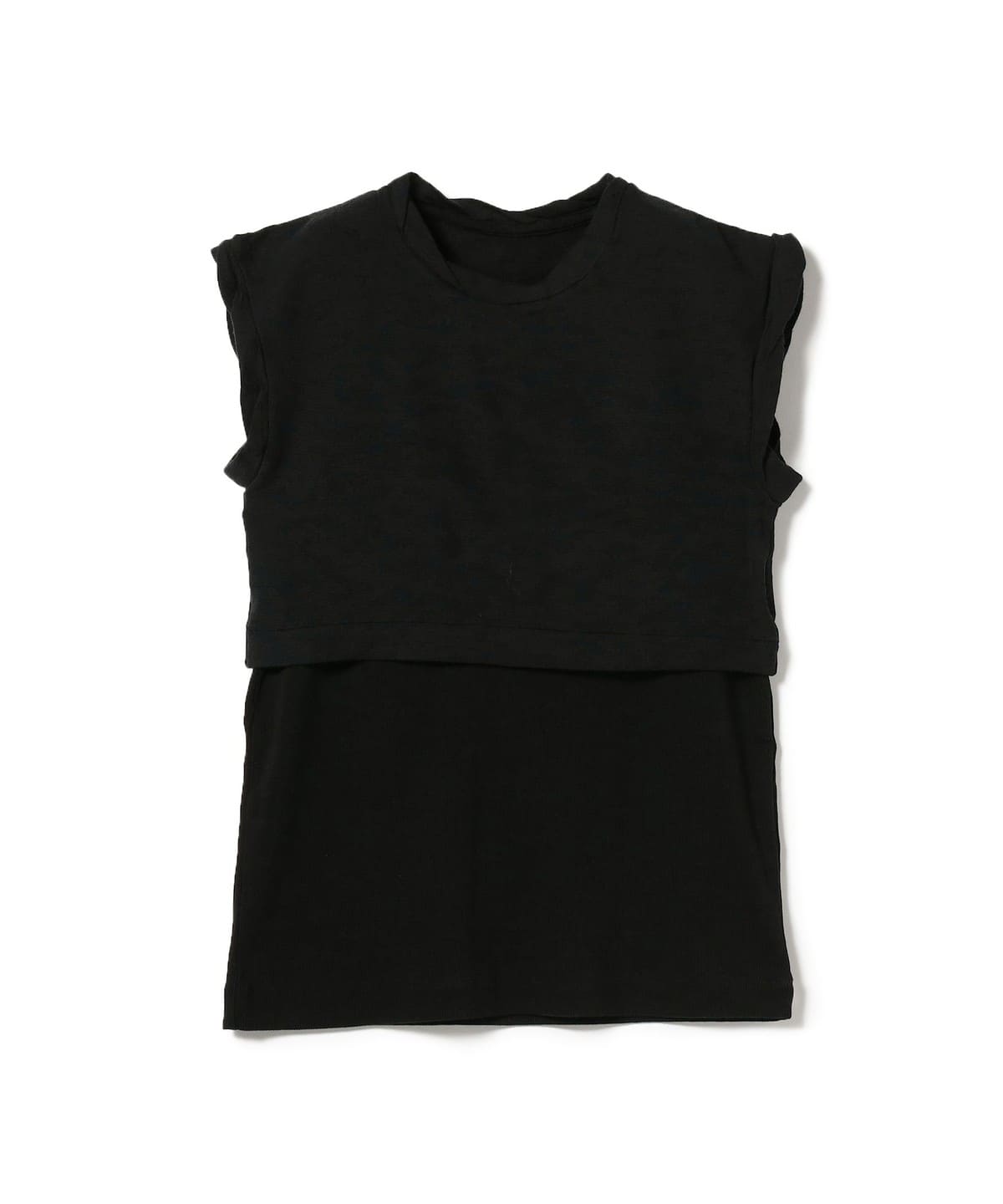 〈WOMEN〉ノースリーブ + ショート フレンチスリーブ Tシャツ・カットソー WOMEN BLACK 1 〈WOMEN〉ノースリーブ + ショート フレンチスリーブ Tシャツ・カットソー WOMEN BLACK 1