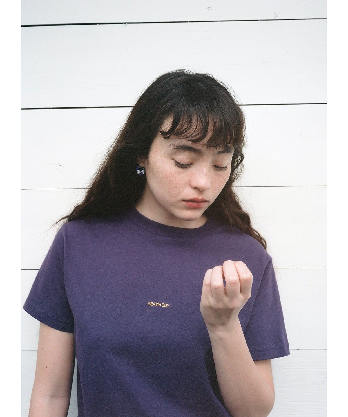 ボーイ エンブロイダリー クルー ショートスリーブ Tシャツ Tシャツ・カットソー WOMEN PURPLE 1 ボーイ エンブロイダリー クルー ショートスリーブ Tシャツ Tシャツ・カットソー WOMEN PURPLE 1