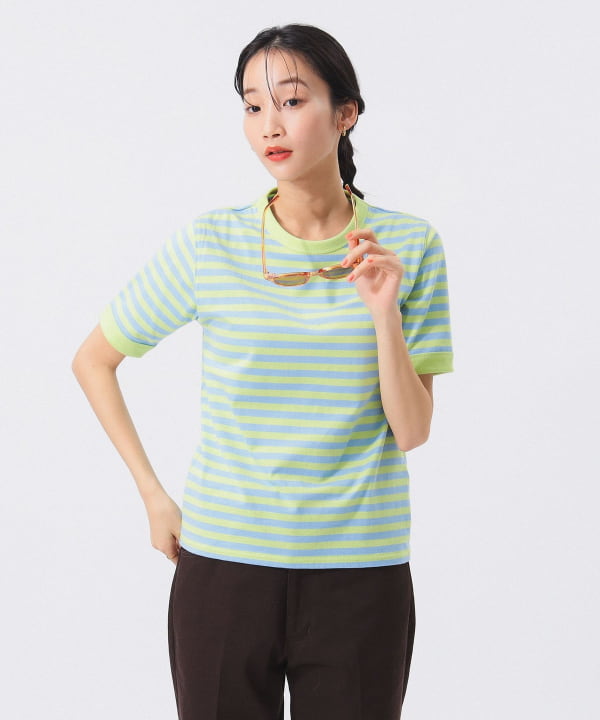 BEEDIEN 半袖シャツ　COMPACT BORDER CUT SHIRT bkk22903_ivory_xl?pdp.template