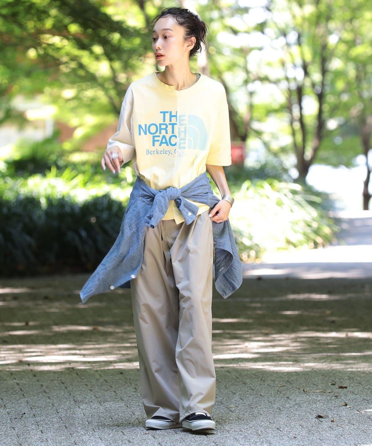 ザ・ノースフェイス パープルレーベル コラボ アシメロゴTシャツ L相当 極美品 毎年人気！〈THE NORTH FACE PURPLE LABEL〉別注アシメロゴT