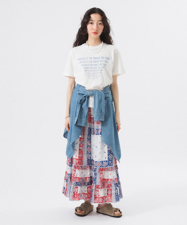 BEAMS BOY（ビームス ボーイ）ライン メッセージ Tシャツ（T