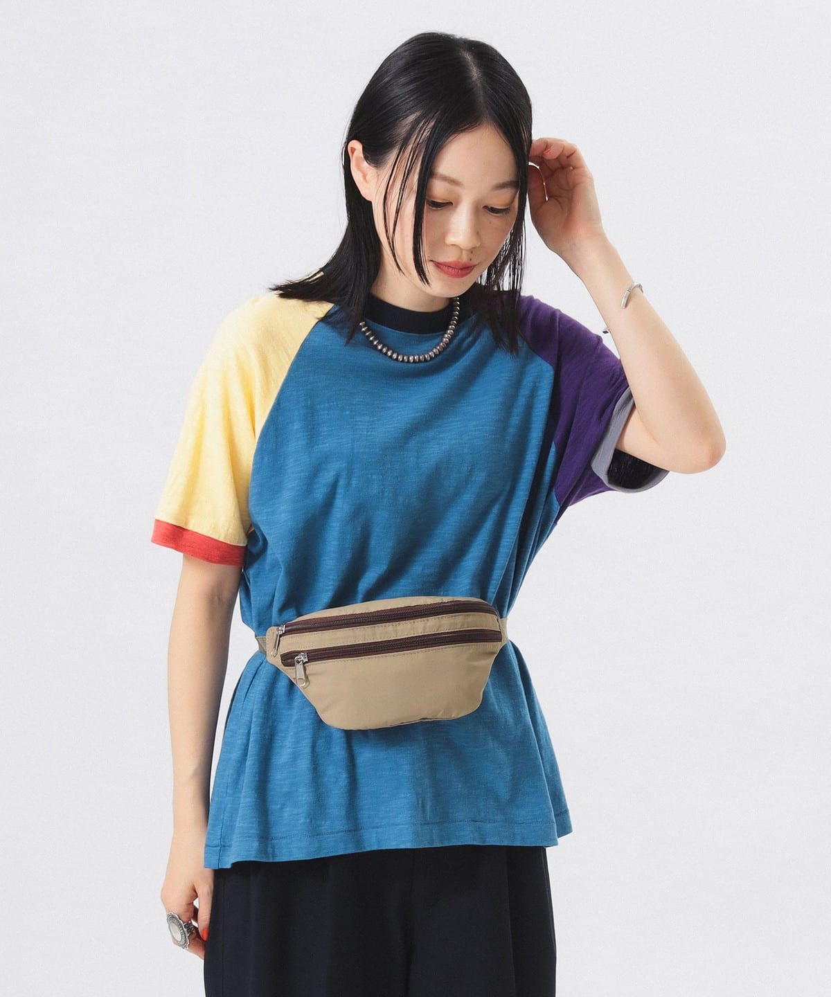 スラブ ジャージー クレイジー ショートスリーブ Tシャツ・カットソー WOMEN BLUE ONE SIZE スラブ ジャージー クレイジー ショートスリーブ Tシャツ・カットソー WOMEN BLUE ONE SIZE