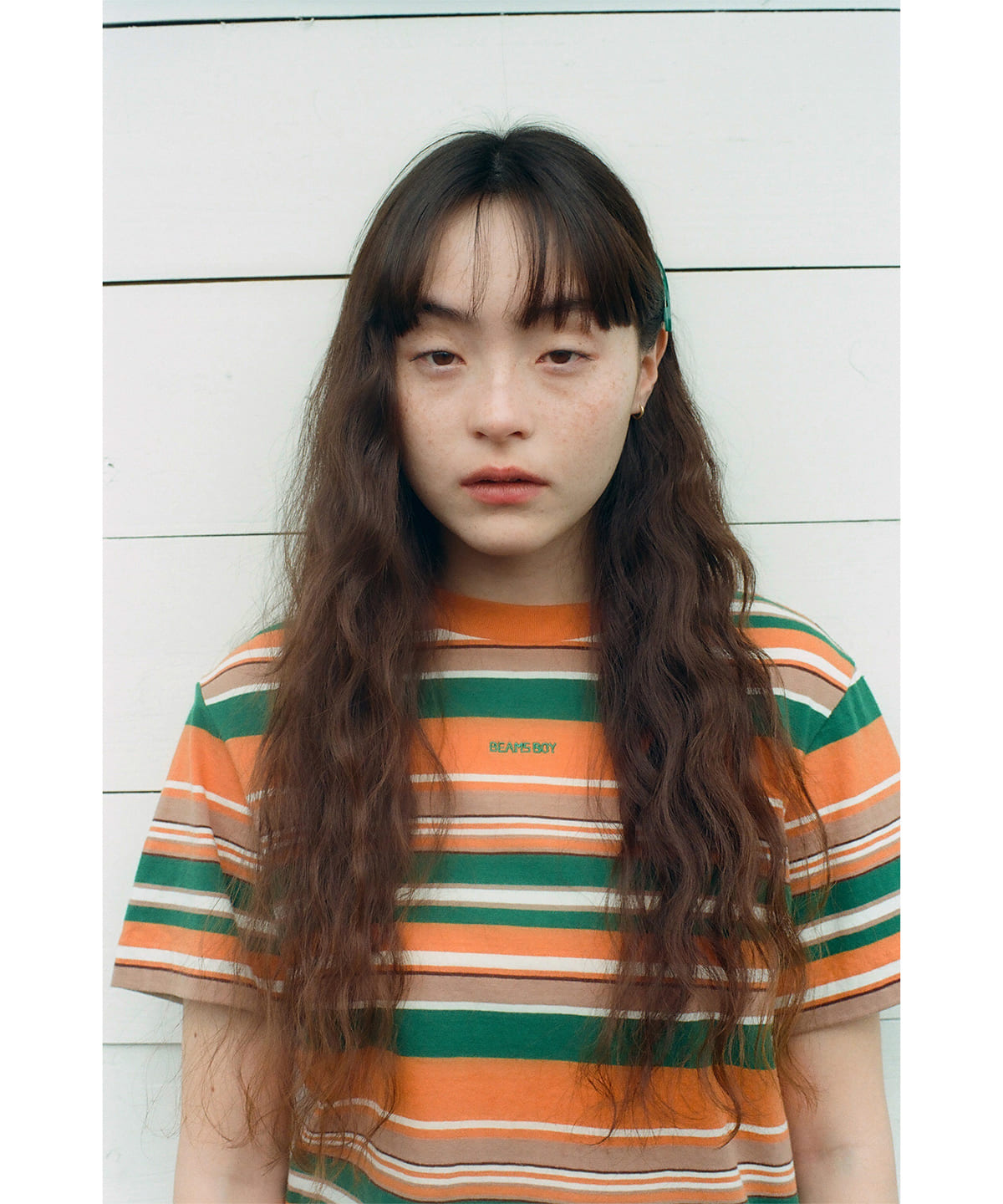 エンブロイダリー マルチボーダー ショートスリーブ Tシャツ Tシャツ・カットソー WOMEN ORANGE 1 エンブロイダリー マルチボーダー ショートスリーブ Tシャツ Tシャツ・カットソー WOMEN ORANGE 1