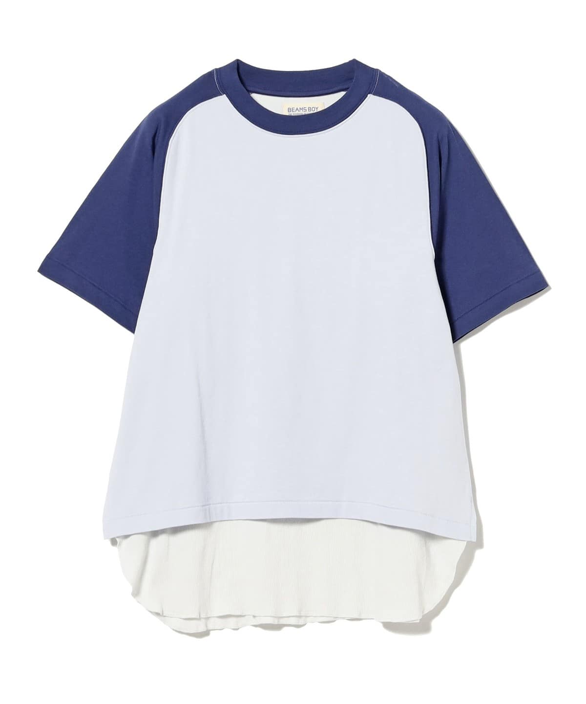 レイヤード ショートスリーブ Tシャツ・カットソー WOMEN BLUE ONE SIZE レイヤード ショートスリーブ Tシャツ・カットソー WOMEN BLUE ONE SIZE