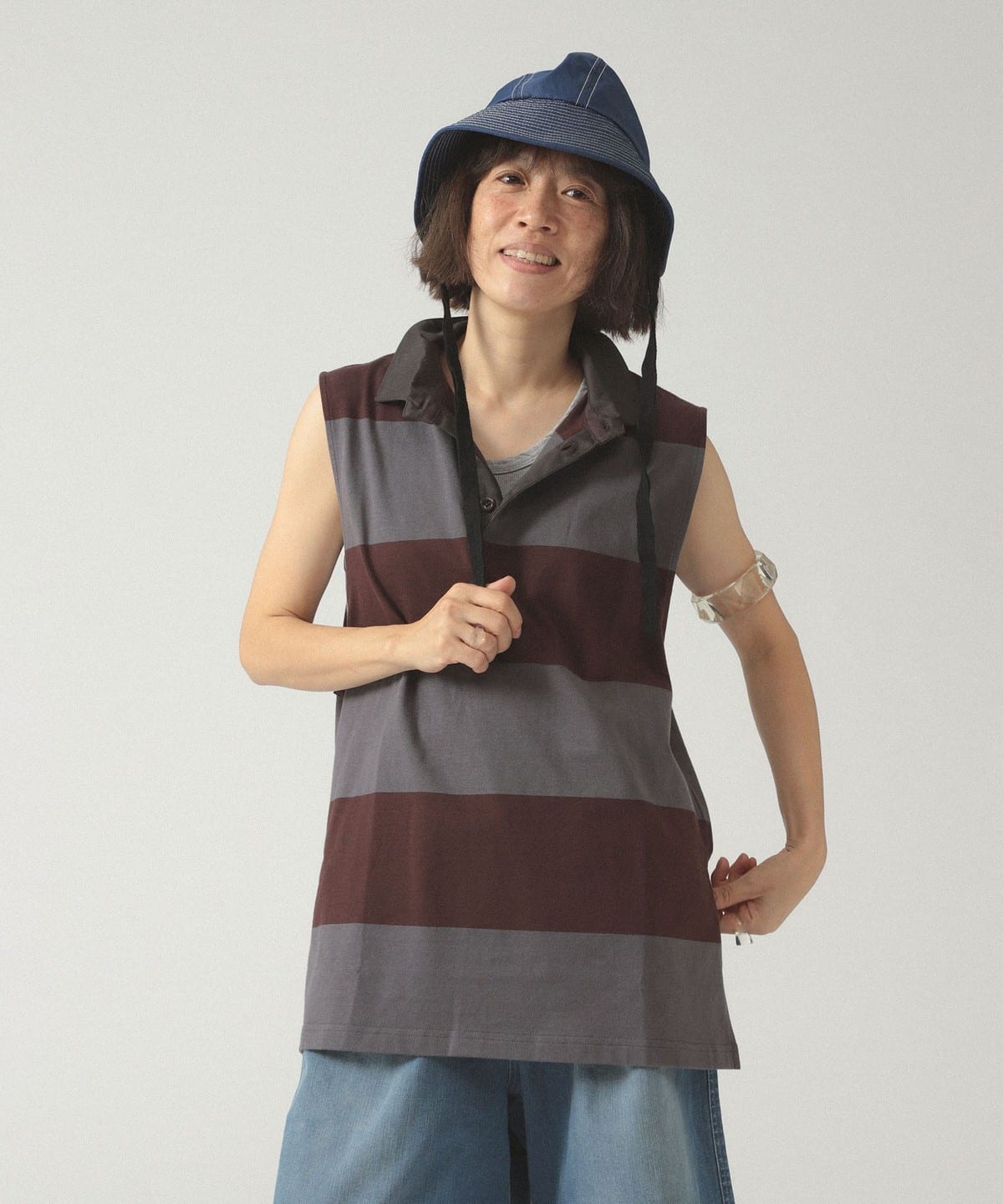 ラグジャー ノースリーブ Tシャツ・カットソー WOMEN GREY/BROWN ONE SIZE ラグジャー ノースリーブ Tシャツ・カットソー WOMEN GREY/BROWN ONE SIZE