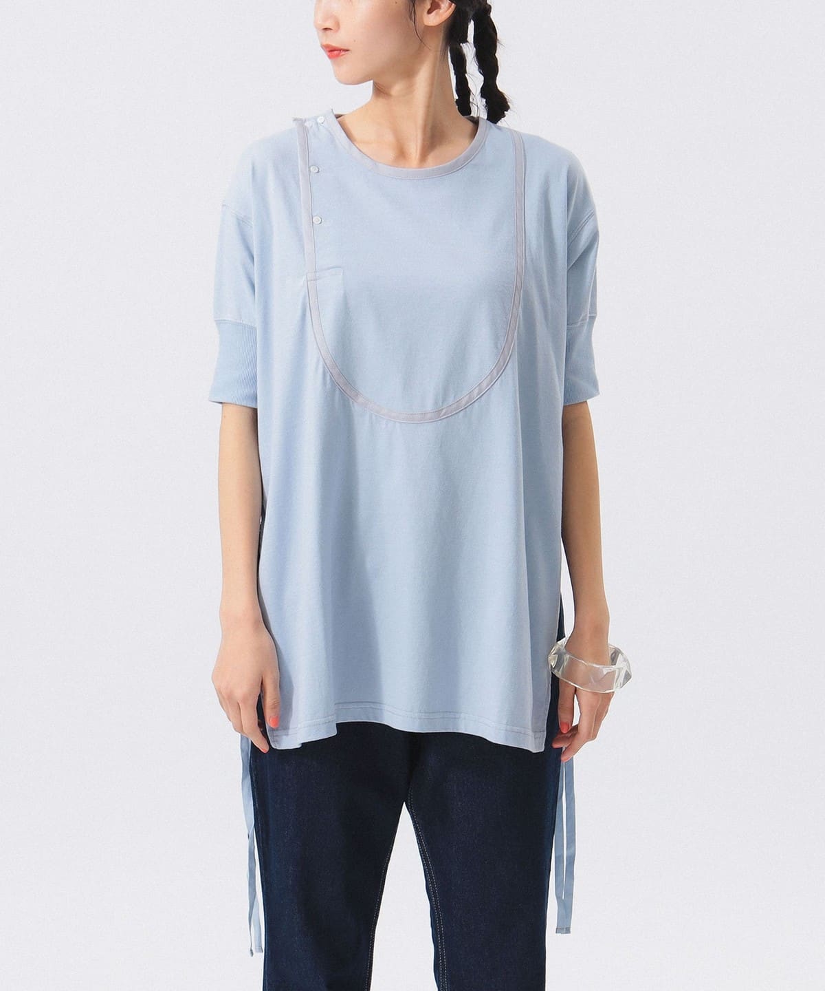 新品 BEAMS BOY ミリタリー ショート ヘンリーネック 定価8580円 BEAMS BOY（ビームス ボーイ）ミリタリー ヘンリーネック ショート