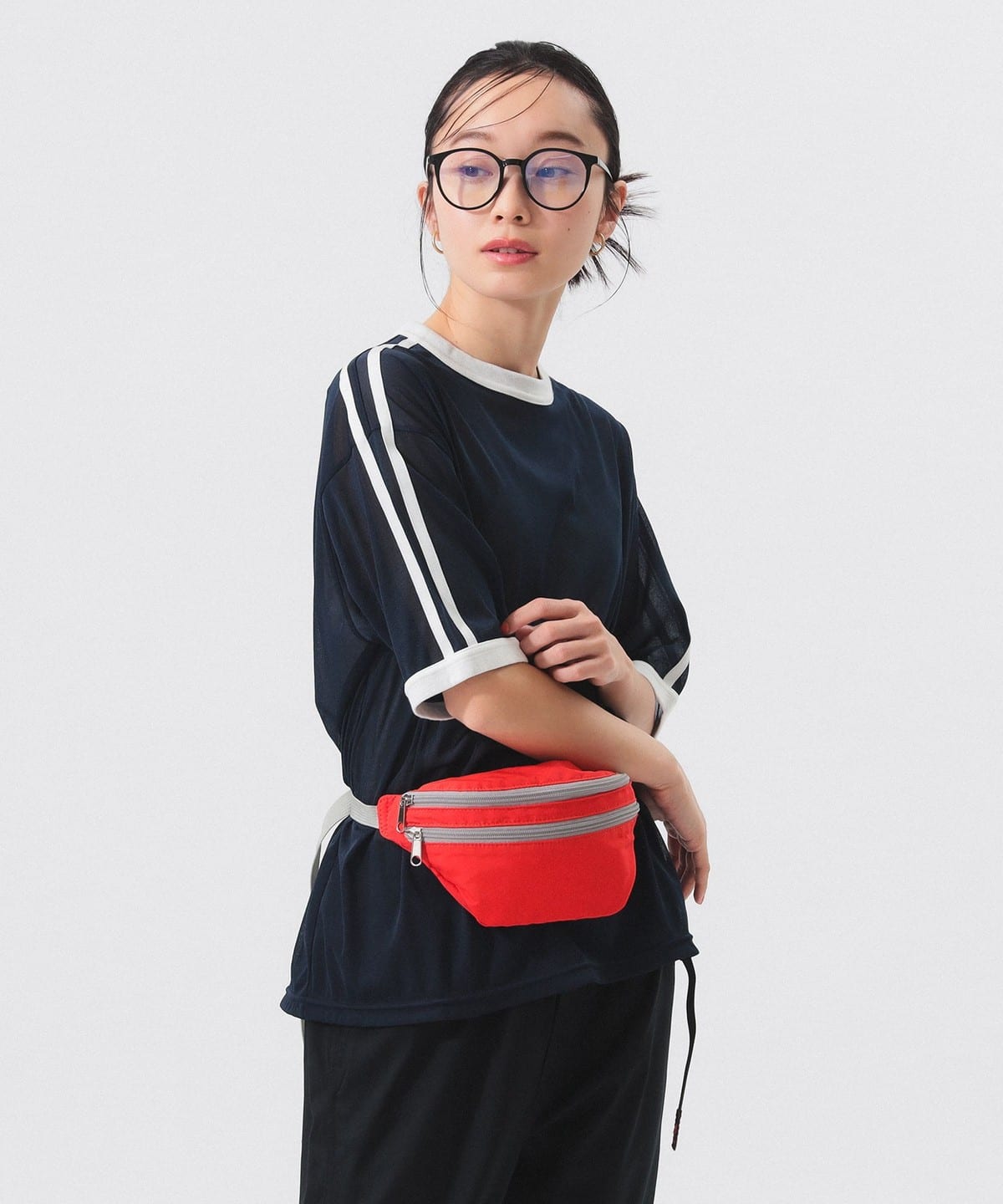 シアー ライン ショートスリーブ Tシャツ・カットソー WOMEN NAVY ONE SIZE シアー ライン ショートスリーブ Tシャツ・カットソー WOMEN NAVY ONE SIZE