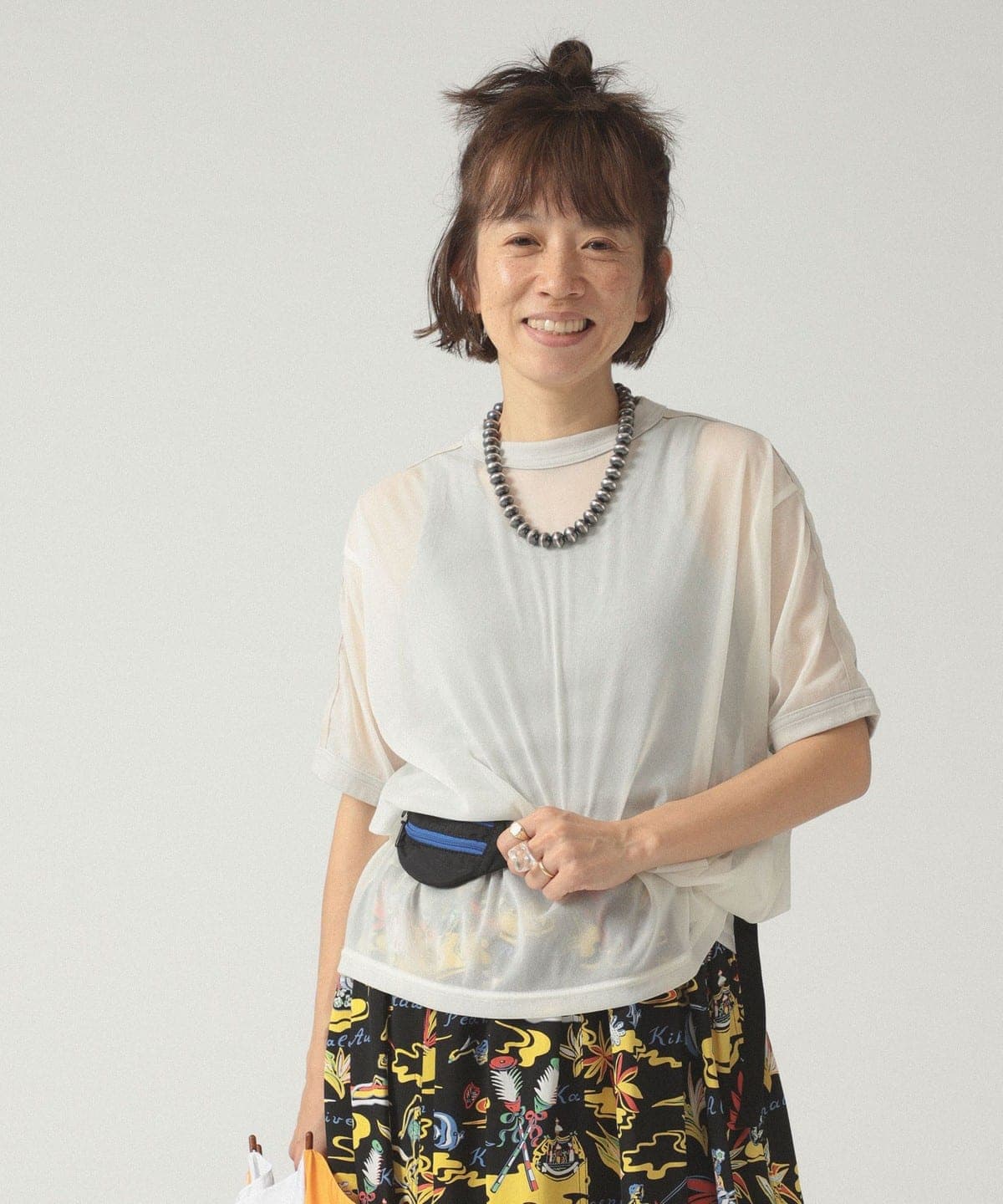 シアー ライン ショートスリーブ Tシャツ・カットソー WOMEN OFF WHITE ONE SIZE