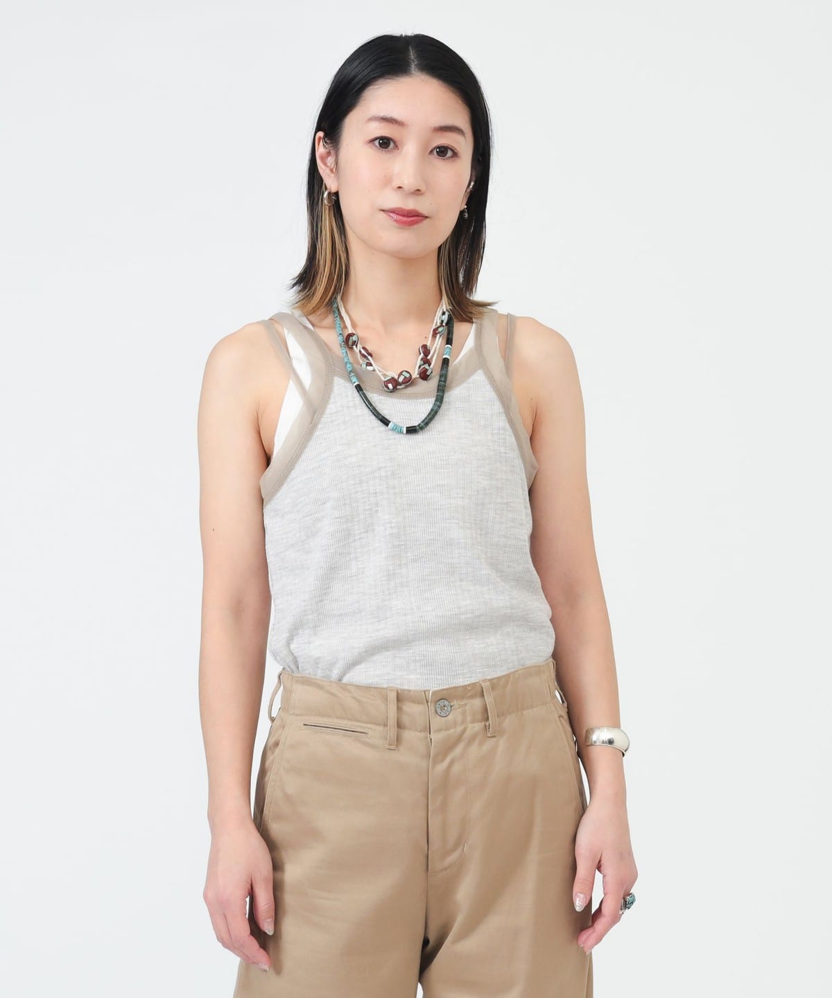 〈WOMEN〉リブ キャミ タンクトップ Tシャツ・カットソー WOMEN IVORY 1 〈WOMEN〉リブ キャミ タンクトップ Tシャツ・カットソー WOMEN IVORY 1