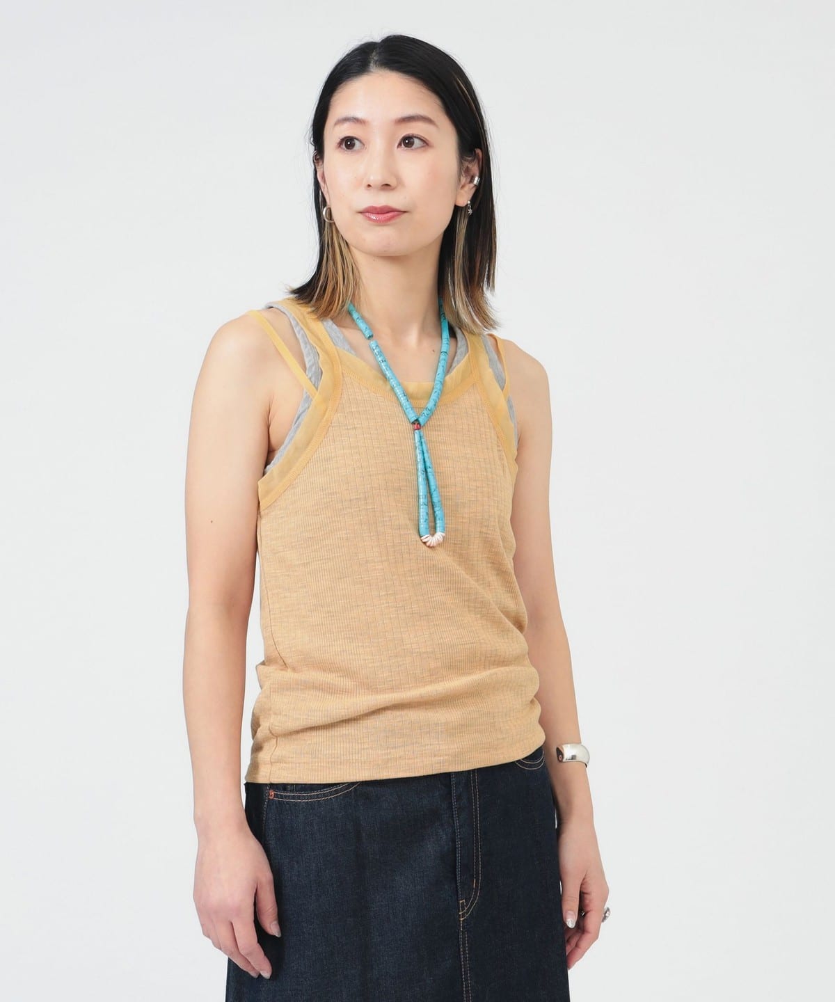 〈WOMEN〉リブ キャミ タンクトップ Tシャツ・カットソー WOMEN ORANGE 0 〈WOMEN〉リブ キャミ タンクトップ Tシャツ・カットソー WOMEN ORANGE 0