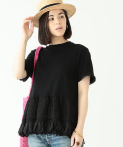 TORI-TO × BEAMS BOY / レース ティアード バックギャザー Tシャツ