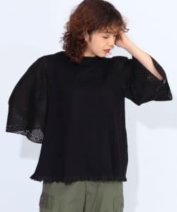 TORI-TO × BEAMS BOY / バックトゥーフロント カットワーク Tシャツ