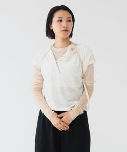 【+15%ポイントUP】maturely / ベロア ジッパー トップ
