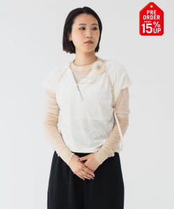 【+15%ポイントUP】maturely / ベロア ジッパー トップ