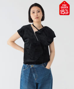 【+15%ポイントUP】maturely / ベロア ジッパー トップ