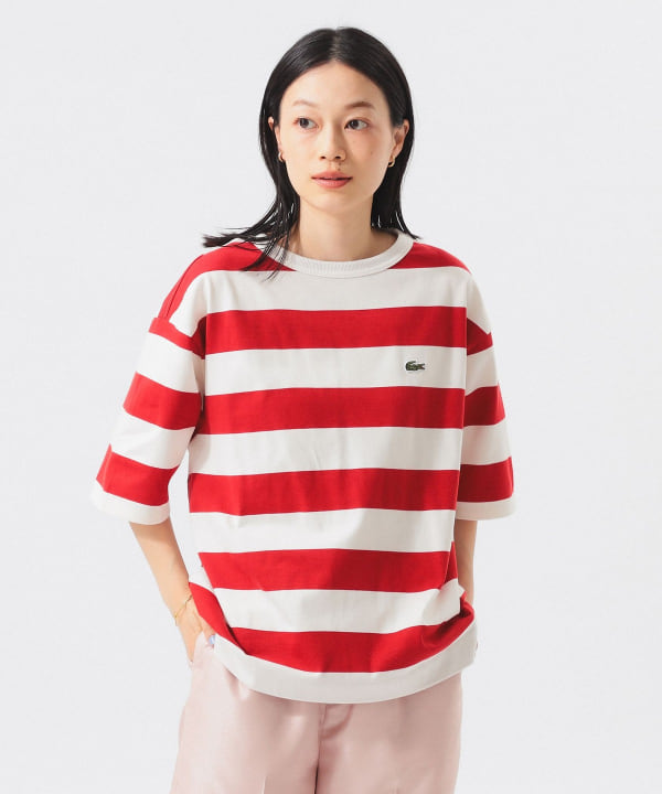 BEAMS BOY - 新品未使用/LACOSTE×BEAMSBOY/別注クルーネックTシャツ.ネイビー LACOSTE × BEAMS BOY ／ 別注 Aライン クルー
