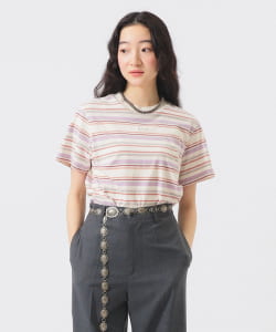 エンブロイダリー マルチボーダー ショートスリーブ Tシャツ