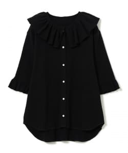 ジャカード フリルギャザー ショートスリーブ