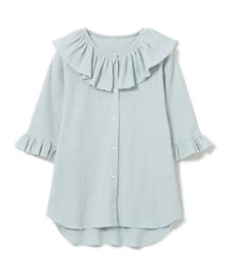 ジャカード フリルギャザー ショートスリーブ